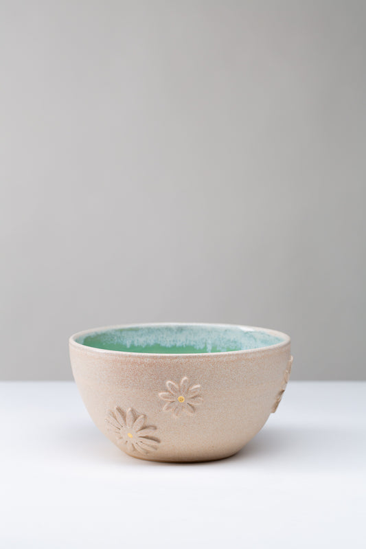 Schüssel mit Blumendekor und Echtgold - frosty mint & cinnamon