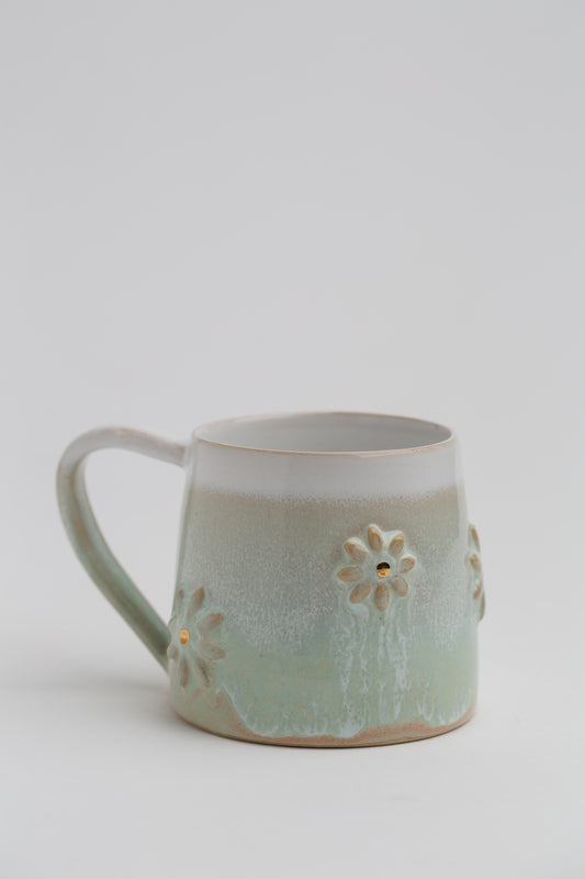 Flower-Tasse mit Echtgold
