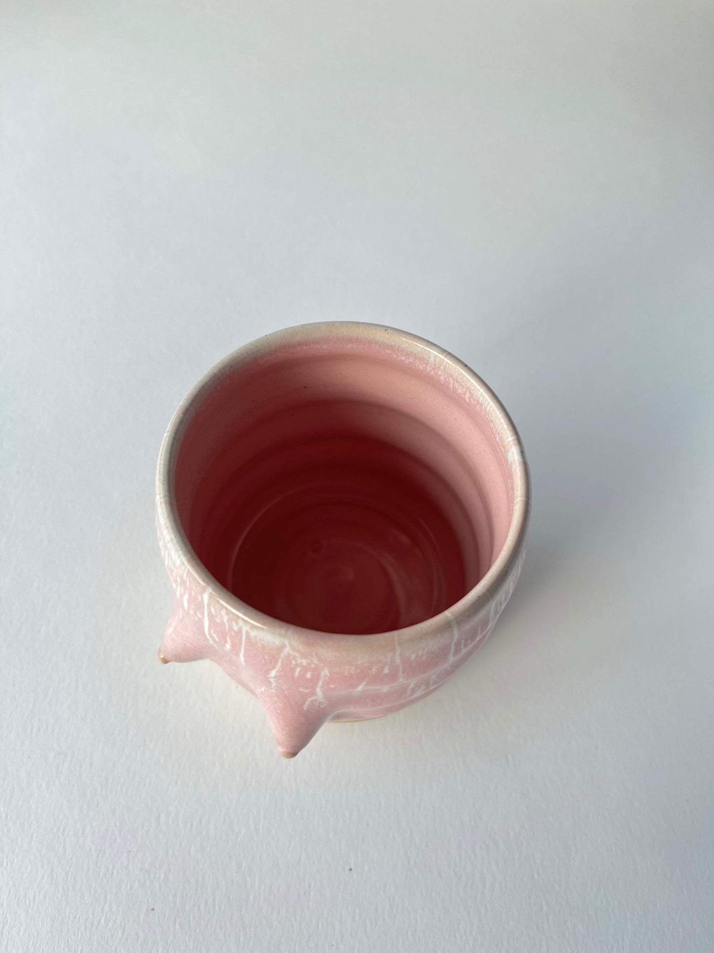 "Boobie" Becher "Curvy" - Rosa mit weißem Verlauf